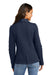 Port Authority L298 Womens Button Down Fleece Blazer Heather Dark Navy Blue Model Back