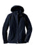 Port Authority L304 Womens All Season II Waterproof Full Zip Hooded Jacket True Navy Blue/Iron Grey Flat Front