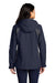 Port Authority L304 Womens All Season II Waterproof Full Zip Hooded Jacket True Navy Blue/Iron Grey Model Back