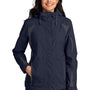 Port Authority Womens All Season II Waterproof Full Zip Hooded Jacket - True Navy Blue/Iron Grey