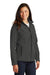 Port Authority L317 Womens Core Wind & Water Resistant Full Zip Jacket Heather Charcoal Black Model 3q