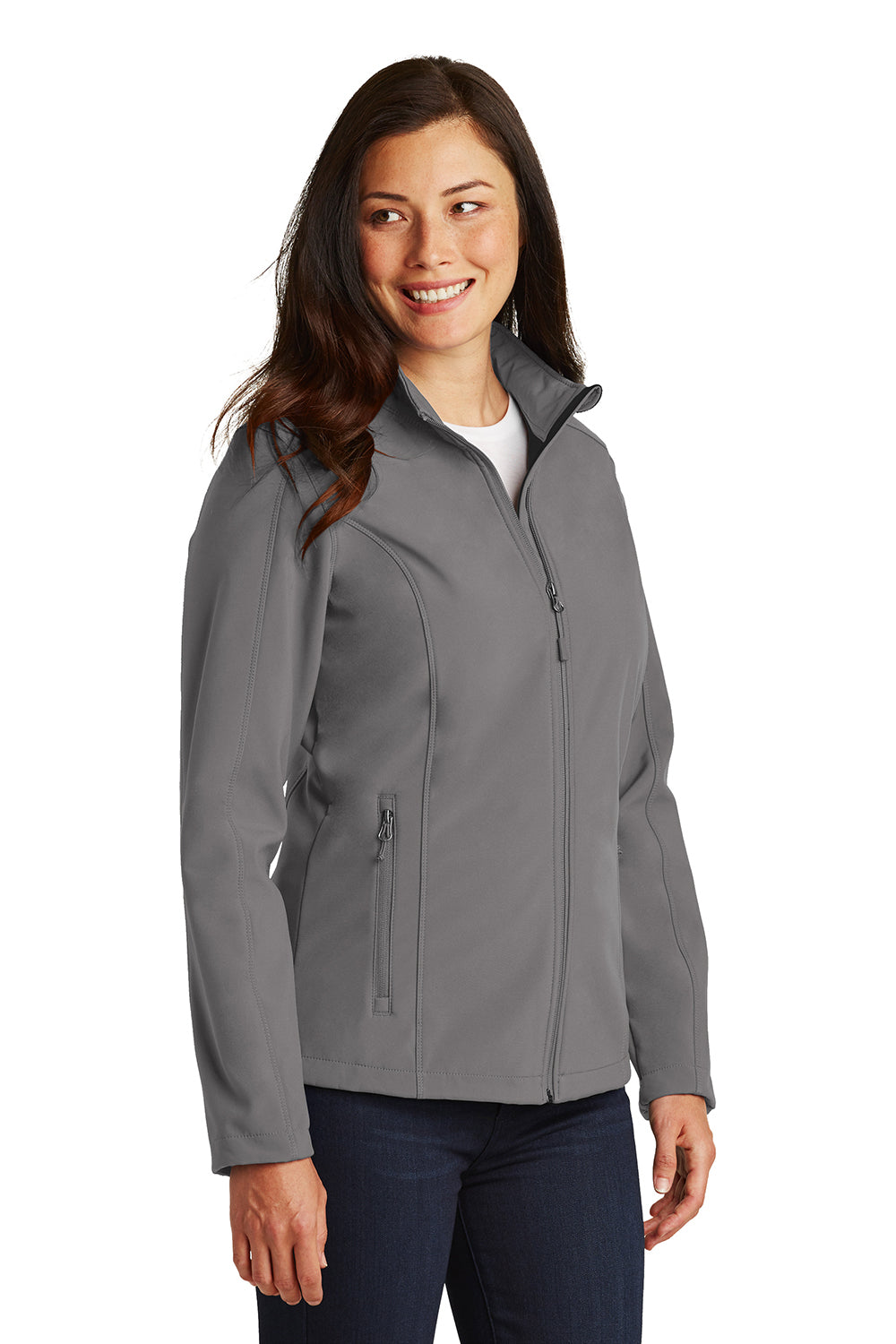 Port Authority L317 Womens Core Wind & Water Resistant Full Zip Jacket Deep Smoke Grey Model 3q