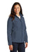 Port Authority L317 Womens Core Wind & Water Resistant Full Zip Jacket Heather Navy Blue Model 3q