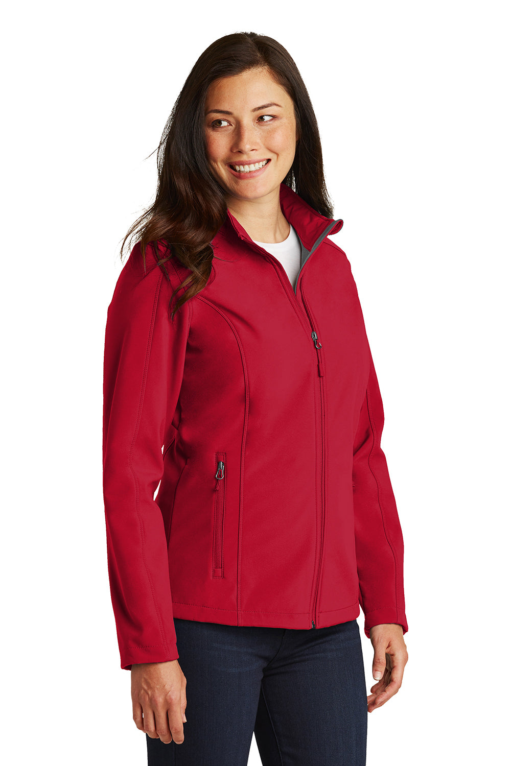 Port Authority L317 Womens Core Wind & Water Resistant Full Zip Jacket Rich Red Model 3q