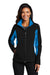 Port Authority L318 Womens Core Wind & Water Resistant Full Zip Jacket Black/Imperial Blue Model Front