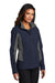 Port Authority L318 Womens Core Wind & Water Resistant Full Zip Jacket Dress Navy Blue/Battleship Grey Model 3q