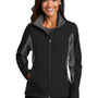 Port Authority Womens Core Wind & Water Resistant Full Zip Jacket - Black/Battleship Grey