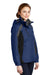 Port Authority L321 Womens 3-in-1 Wind & Water Resistant Full Zip Hooded Jacket Admiral Blue/Black/Magnet Grey Model 3q