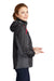 Port Authority L321 Womens 3-in-1 Wind & Water Resistant Full Zip Hooded Jacket Black/Magnet Grey/Signal Red Model Side