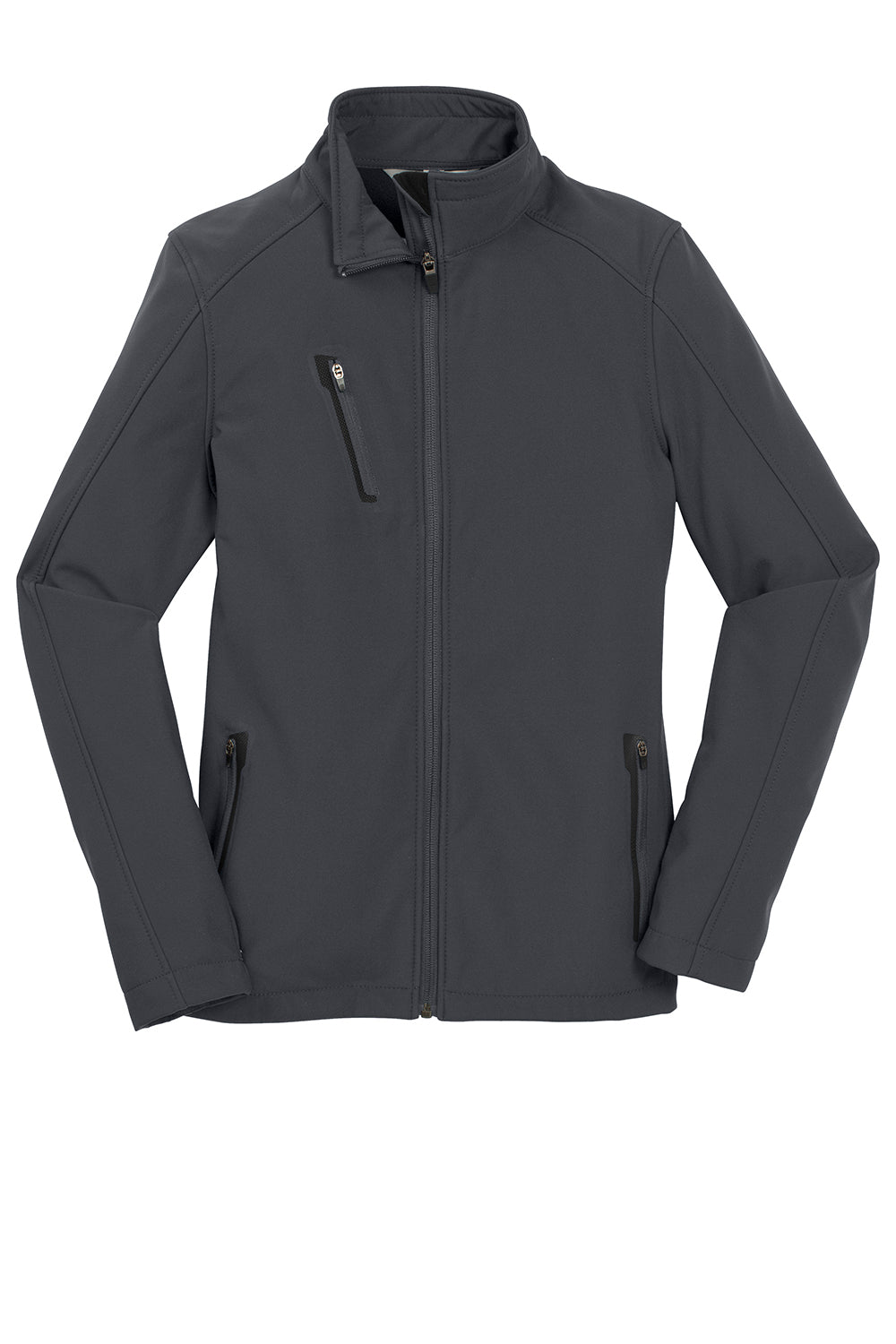 Port Authority L324 Womens Welded Wind & Water Resistant Full Zip Jacket Battleship Grey Flat Front