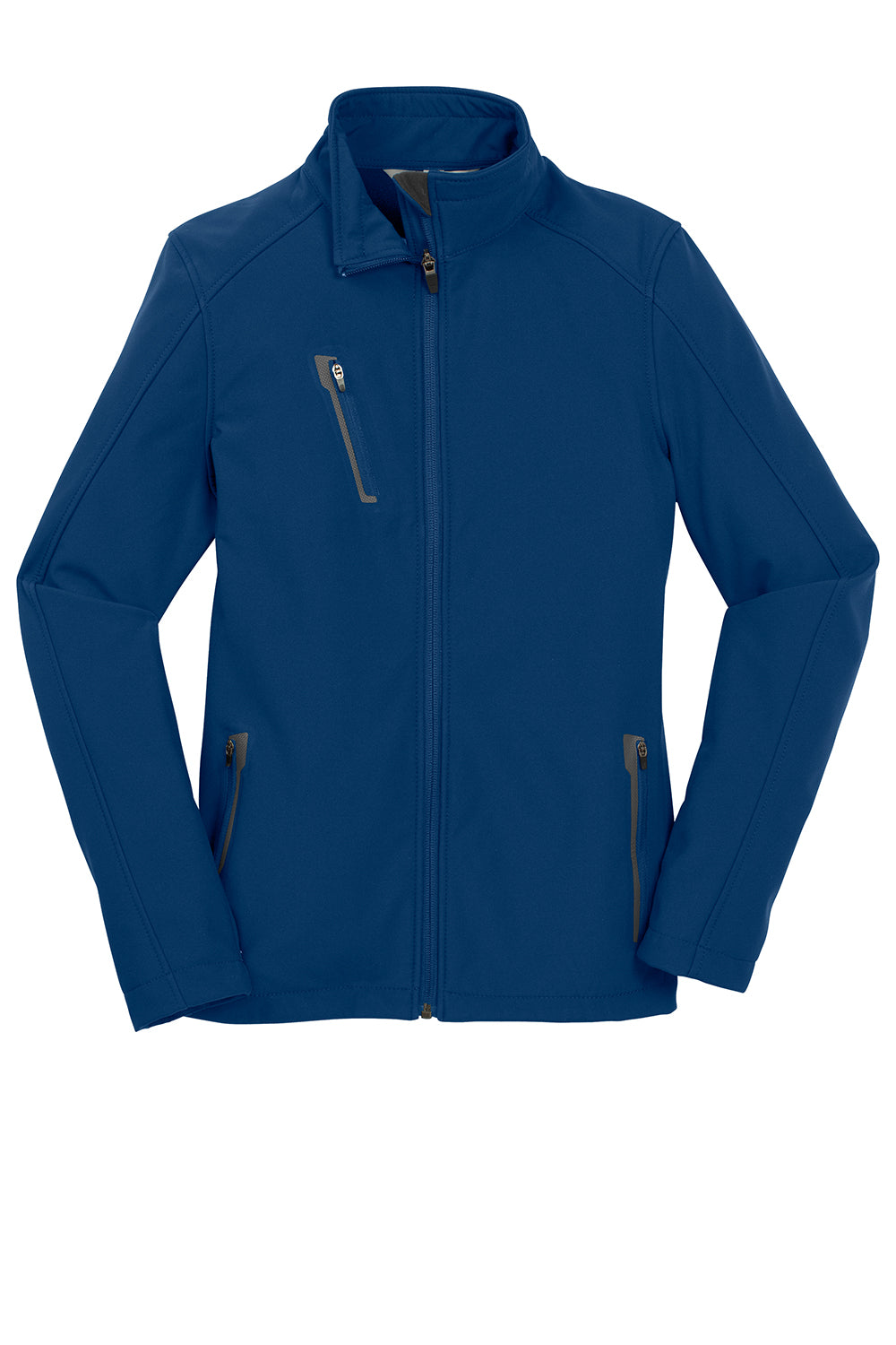 Port Authority L324 Womens Welded Wind & Water Resistant Full Zip Jacket Estate Blue Flat Front