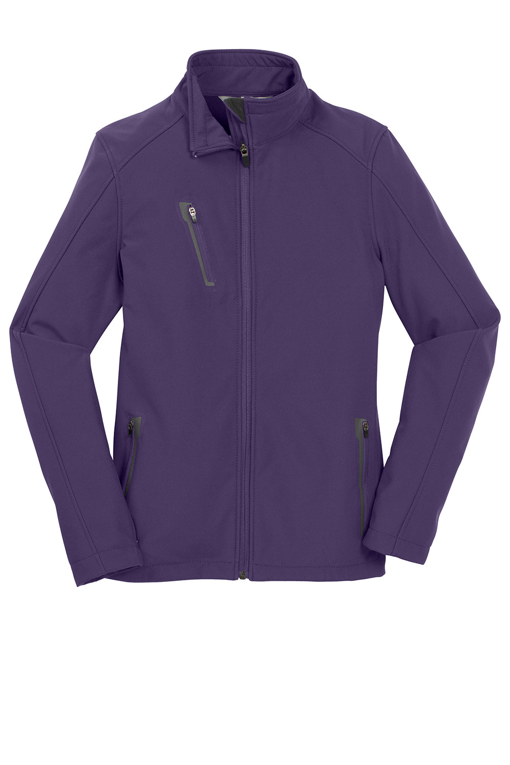 Port Authority L324 Womens Welded Wind & Water Resistant Full Zip Jacket Posh Purple Flat Front