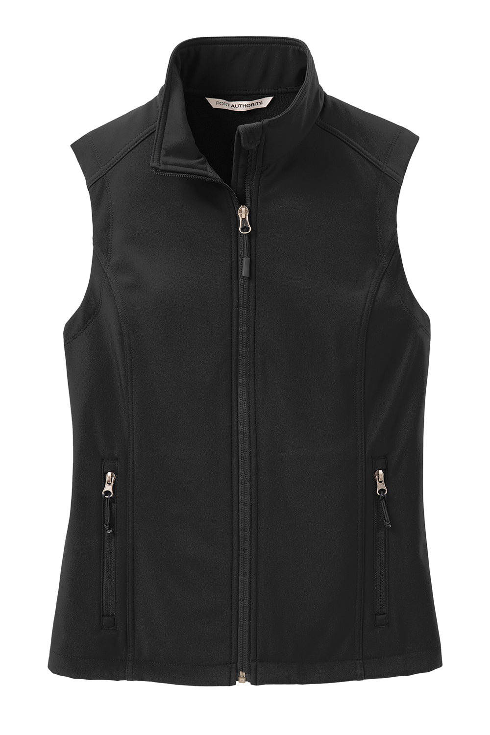 Port Authority L325 Womens Core Wind & Water Resistant Full Zip Vest Black Flat Front