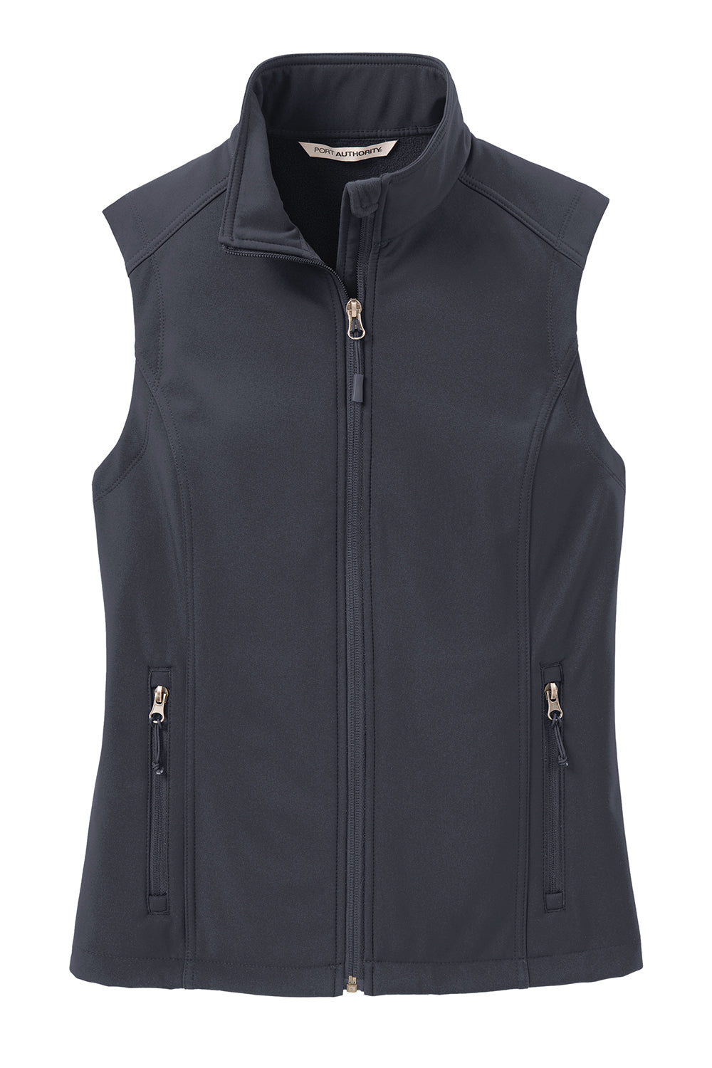 Port Authority L325 Womens Core Wind & Water Resistant Full Zip Vest Battleship Grey Flat Front