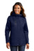 Port Authority L331 Womens All Conditions Waterproof Full Zip Hooded Jacket True Navy Blue Model Front