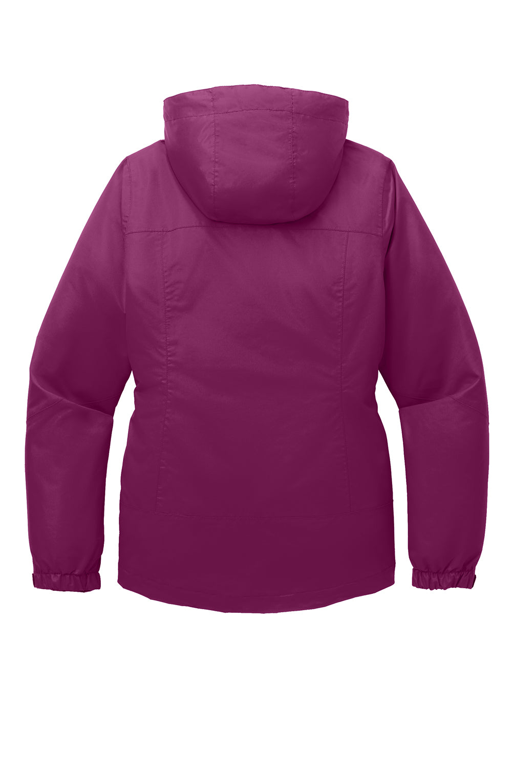 Port Authority L332 Womens Vortex 3-in-1 Waterproof Full Zip Hooded Jacket Very Berry Purple/Black Flat Back