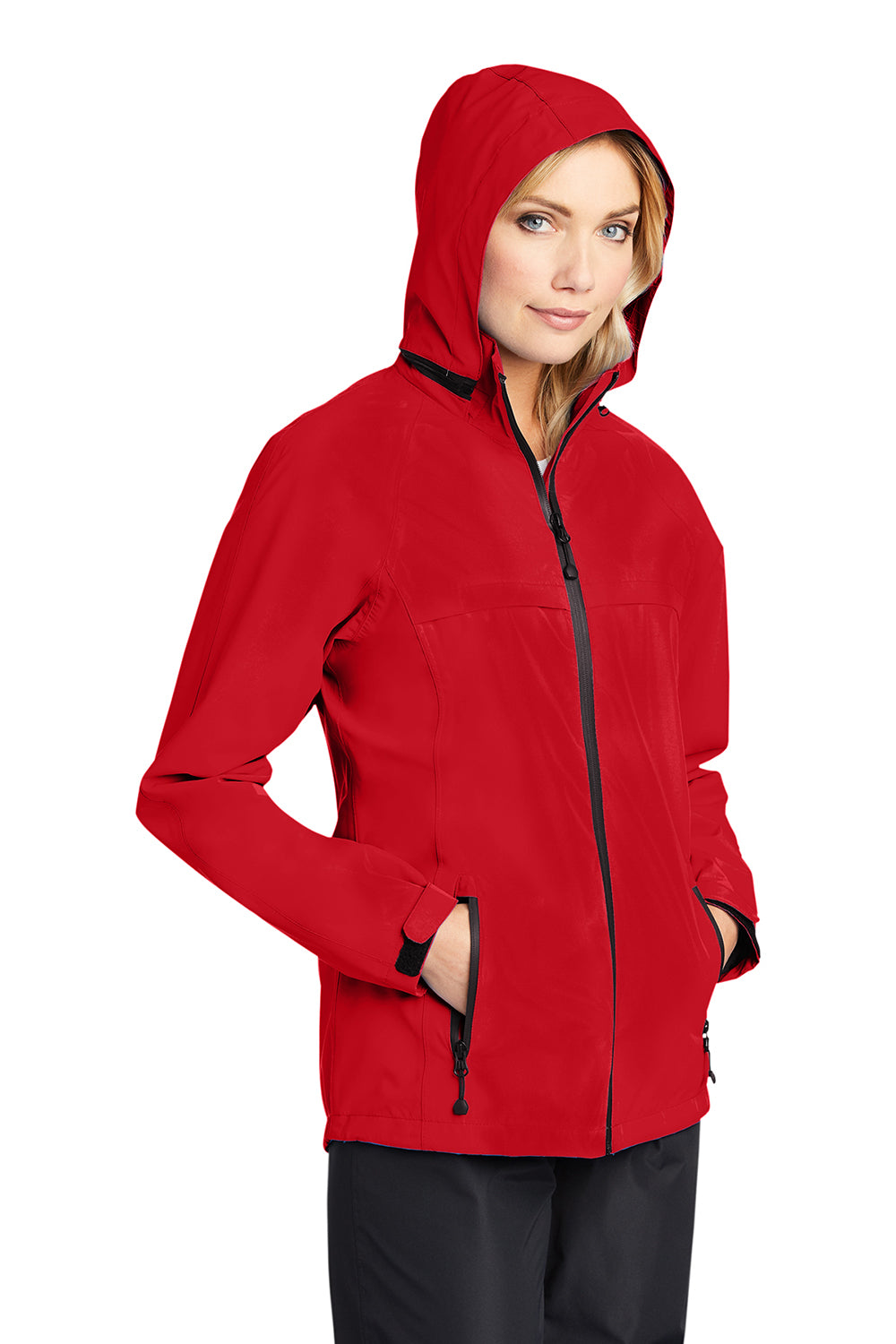 Port Authority L333 Womens Torrent Waterproof Full Zip Hooded Jacket Deep Red Model 3q