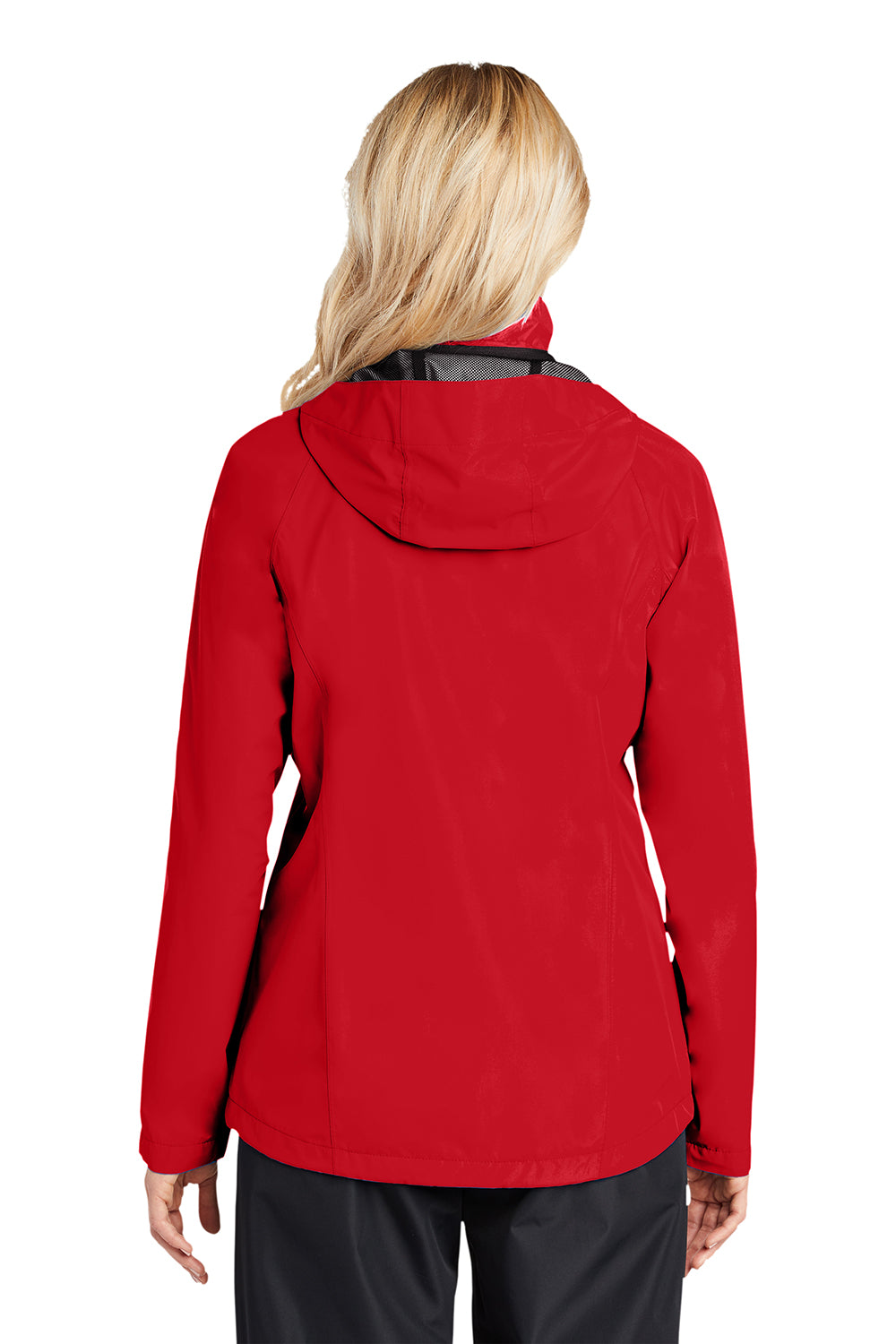 Port Authority L333 Womens Torrent Waterproof Full Zip Hooded Jacket Deep Red Model Back