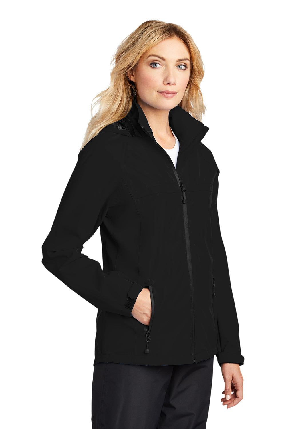 Port Authority L333 Womens Torrent Waterproof Full Zip Hooded Jacket Black Model 3q