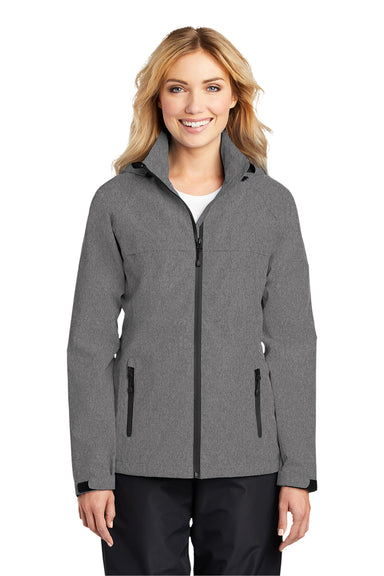 Port Authority L333 Womens Torrent Waterproof Full Zip Hooded Jacket Heather Dark Grey Model Front