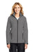 Port Authority L333 Womens Torrent Waterproof Full Zip Hooded Jacket Heather Dark Grey Model Front