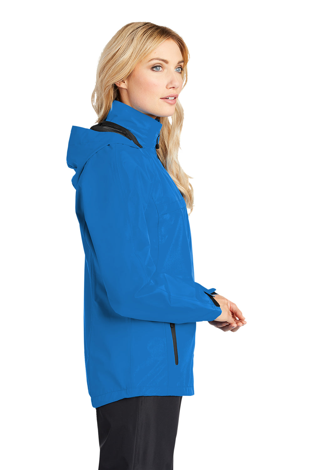 Port Authority L333 Womens Torrent Waterproof Full Zip Hooded Jacket Direct Blue Model Side