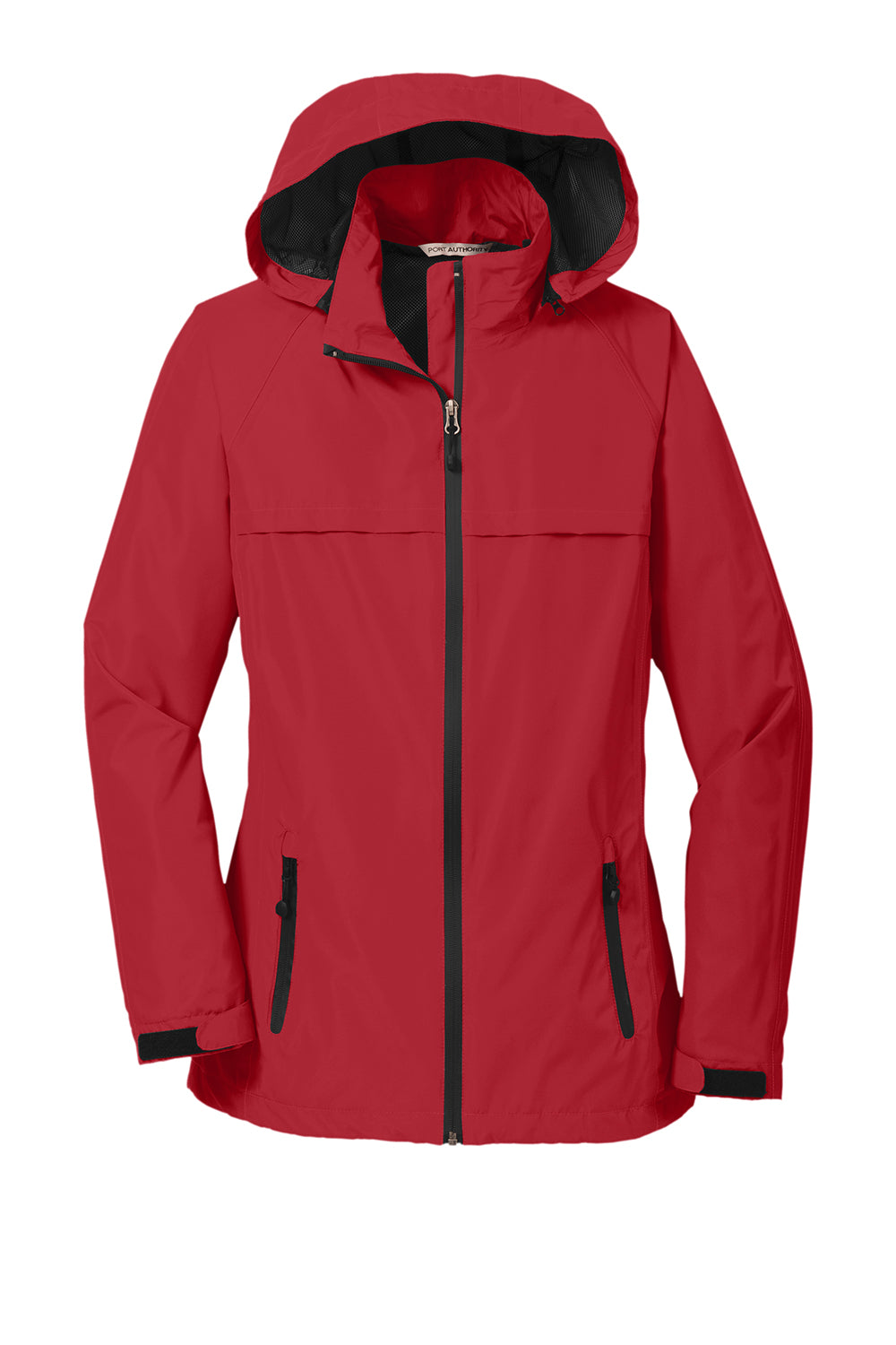 Port Authority L333 Womens Torrent Waterproof Full Zip Hooded Jacket Engine Red Flat Front