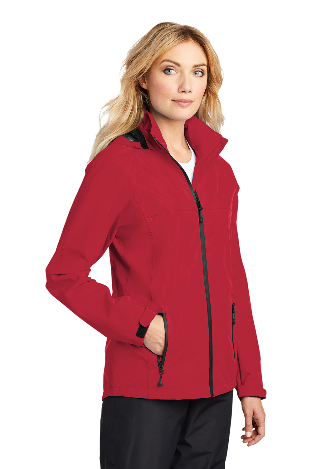 Port Authority L333 Womens Torrent Waterproof Full Zip Hooded Jacket Engine Red Model 3q