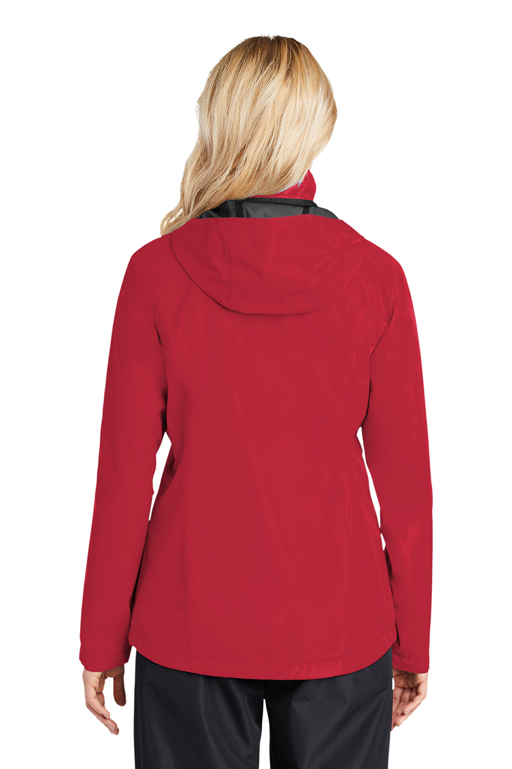 Port Authority L333 Womens Torrent Waterproof Full Zip Hooded Jacket Engine Red Model Back