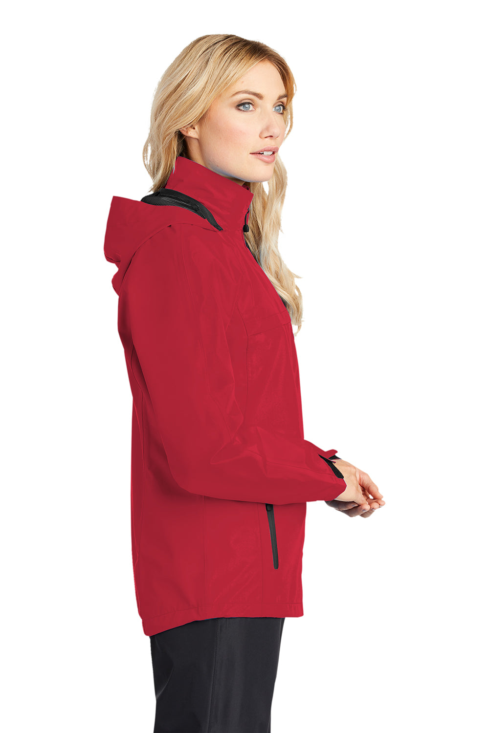 Port Authority L333 Womens Torrent Waterproof Full Zip Hooded Jacket Engine Red Model Side