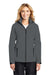 Port Authority L333 Womens Torrent Waterproof Full Zip Hooded Jacket Magnet Grey Model Front