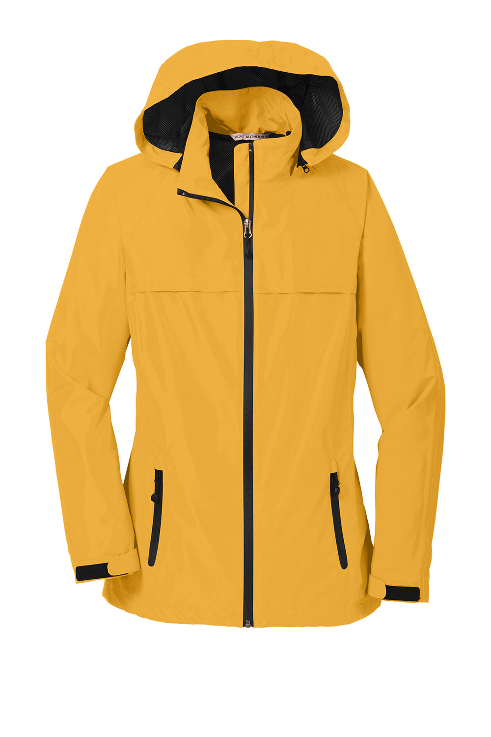 Port Authority L333 Womens Torrent Waterproof Full Zip Hooded Jacket Slicker Yellow Flat Front