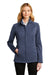 Port Authority L339 Womens Stream Wind & Water Resistant Full Zip Jacket Heather Dress Blue Navy Model Front