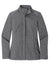 Port Authority L339 Womens Stream Wind & Water Resistant Full Zip Jacket Heather Graphite Grey Flat Front