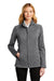 Port Authority L339 Womens Stream Wind & Water Resistant Full Zip Jacket Heather Graphite Grey Model Front