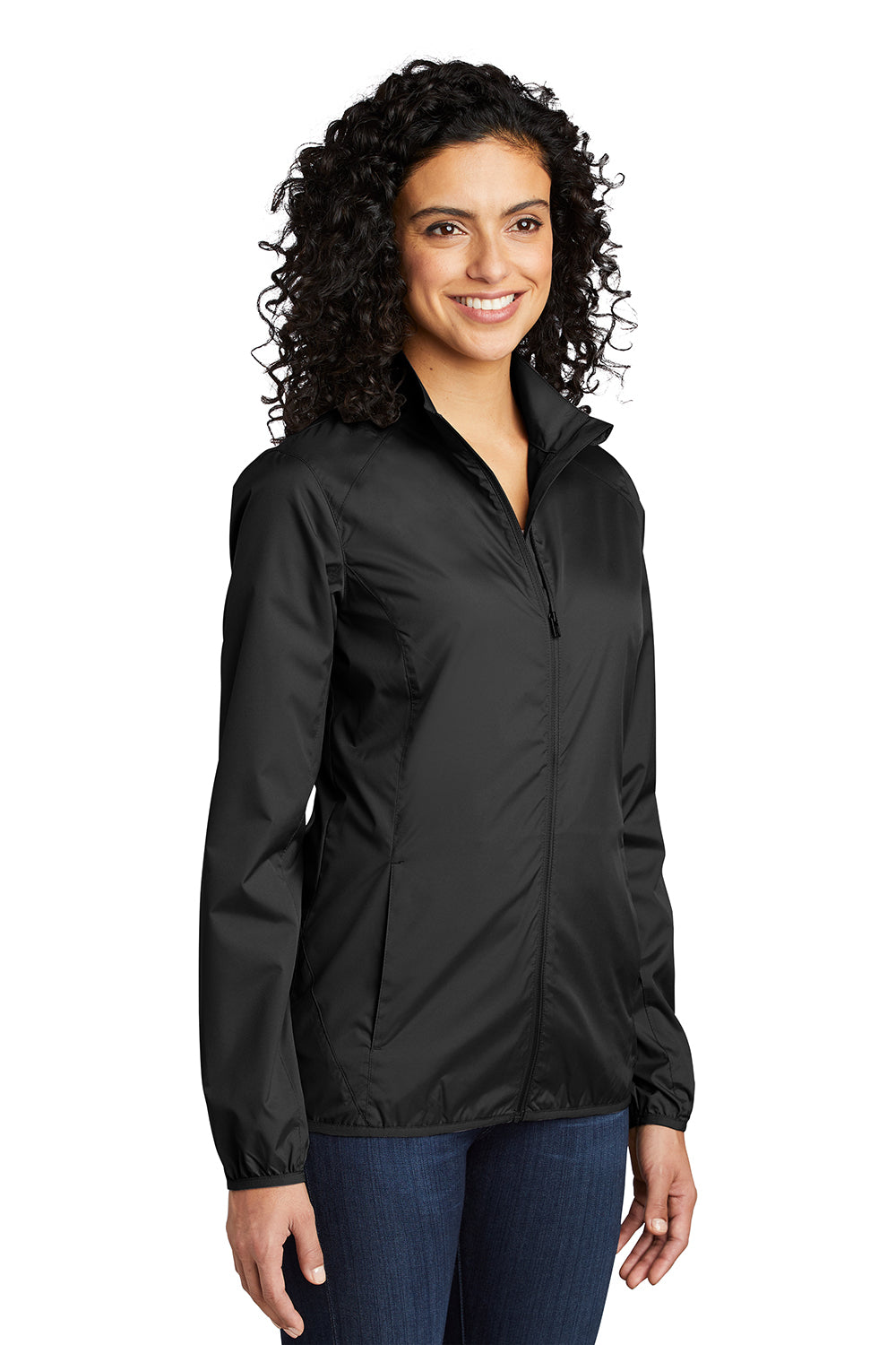 Port Authority L344 Womens Zephyr Wind & Water Resistant Full Zip Jacket Black Model 3q