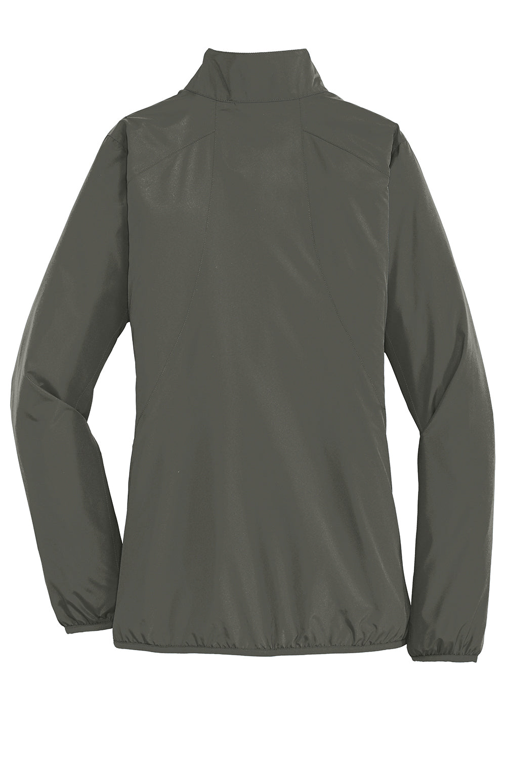 Port Authority L344 Womens Zephyr Wind & Water Resistant Full Zip Jacket Steel Grey Flat Back