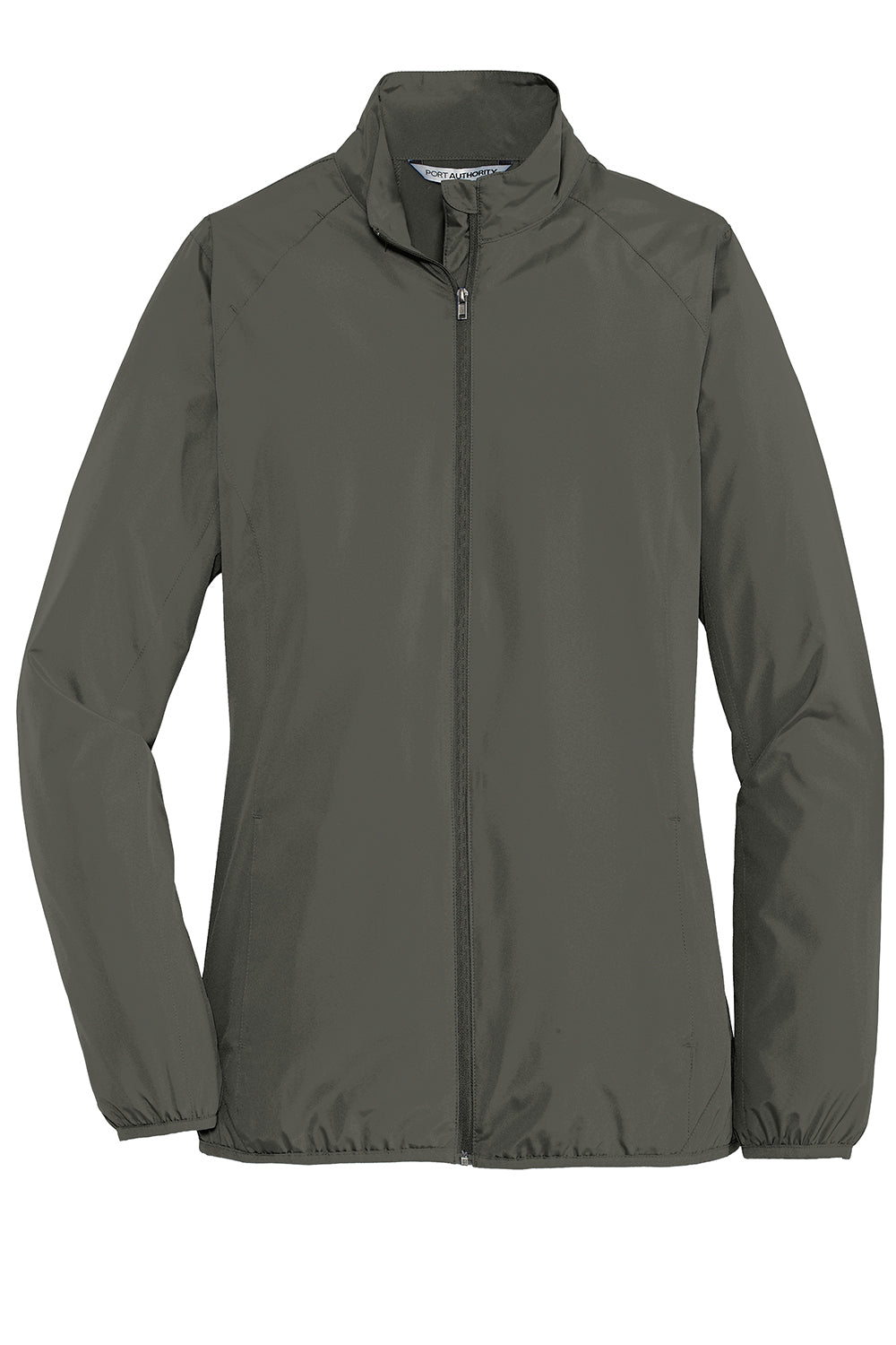 Port Authority L344 Womens Zephyr Wind & Water Resistant Full Zip Jacket Steel Grey Flat Front