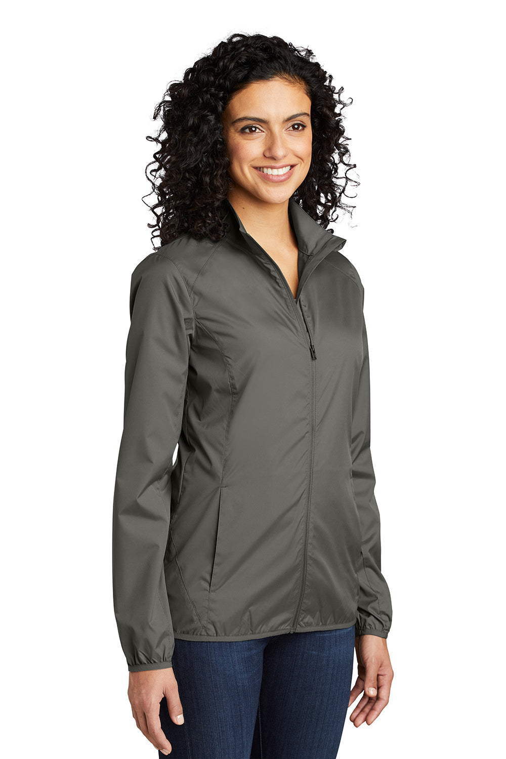 Port Authority L344 Womens Zephyr Wind & Water Resistant Full Zip Jacket Steel Grey Model 3q