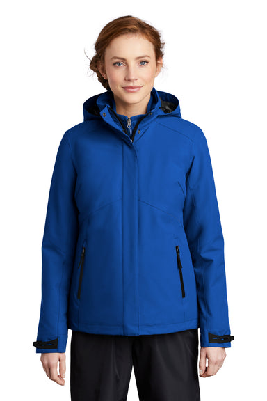 Port Authority L405 Womens Tech Windproof & Waterproof Full Zip Hooded Jacket Cobalt Blue Model Front