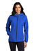 Port Authority L407 Womens Essential Waterproof Full Zip Hooded Rain Jacket True Royal Blue Model Front