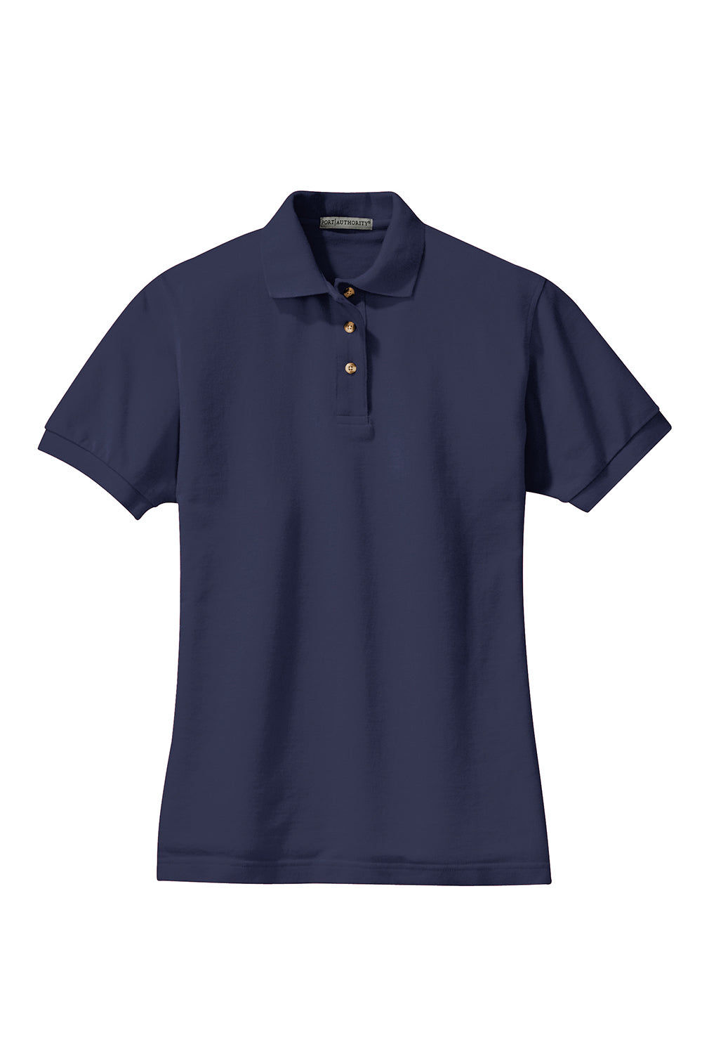 Port Authority L420 Womens Shrink Resistant Short Sleeve Polo Shirt Navy Blue Flat Front