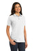 Port Authority L420 Womens Shrink Resistant Short Sleeve Polo Shirt White Model 3q