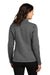 Port Authority L428 Womens Arc Sweater Fleece Full Zip Jacket Heather Smoke Grey Model Back