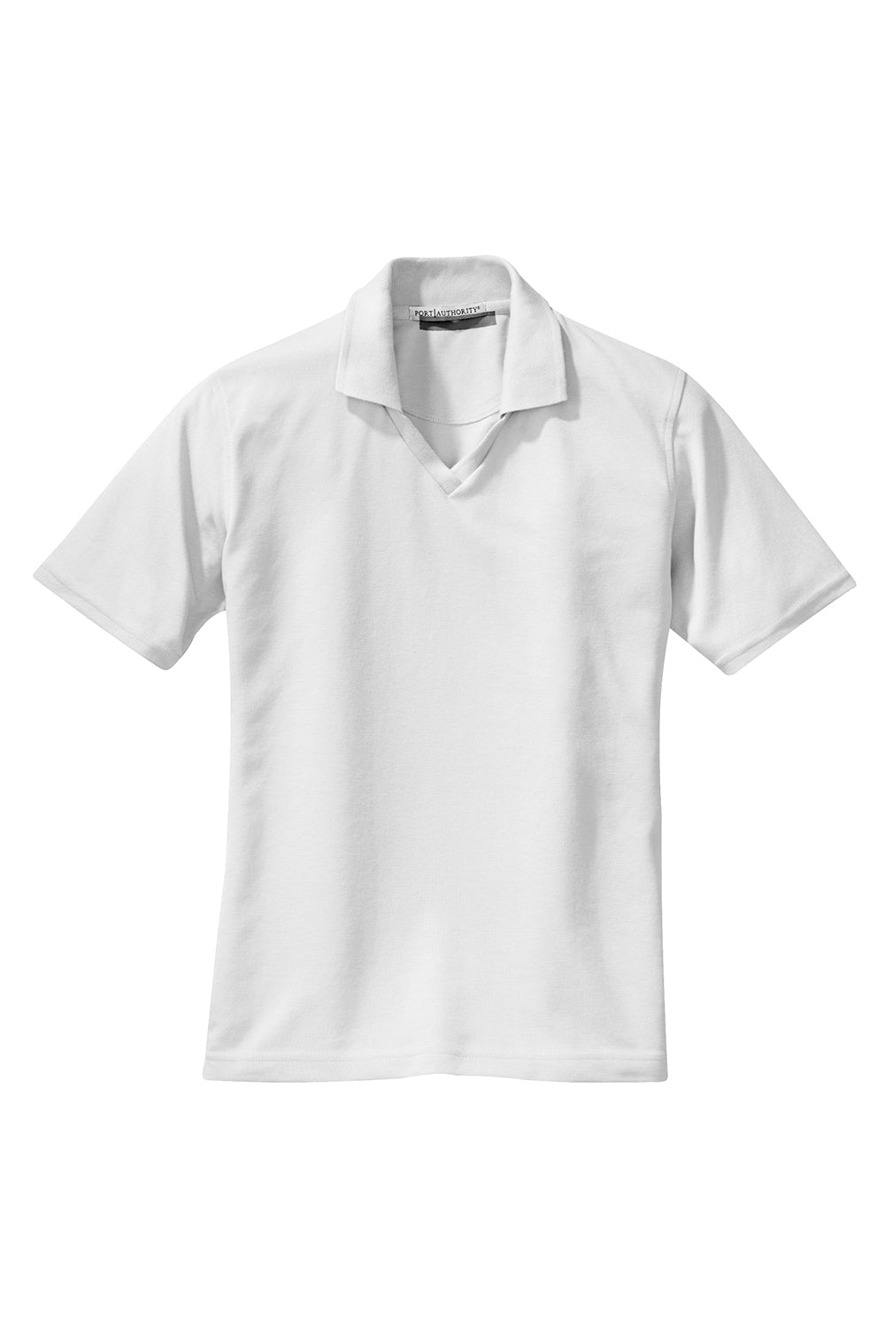 Port Authority L455 Womens Rapid Dry Moisture Wicking Short Sleeve Polo Shirt White Flat Front