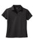 Sport-Tek L469 Womens Dri-Mesh Moisture Wicking Short Sleeve Polo Shirt Black Flat Front