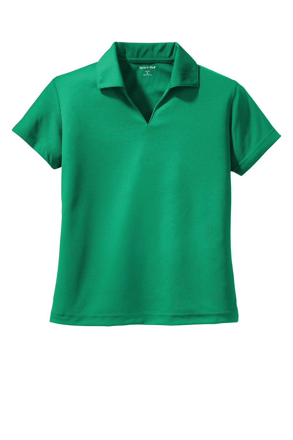 Sport-Tek L469 Womens Dri-Mesh Moisture Wicking Short Sleeve Polo Shirt Kelly Green Flat Front