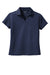 Sport-Tek L469 Womens Dri-Mesh Moisture Wicking Short Sleeve Polo Shirt Navy Blue Flat Front