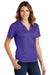 Sport-Tek L469 Womens Dri-Mesh Moisture Wicking Short Sleeve Polo Shirt Purple Model 3q