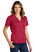 Sport-Tek L469 Womens Dri-Mesh Moisture Wicking Short Sleeve Polo Shirt Red Model 3q